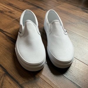White Slip On Vans